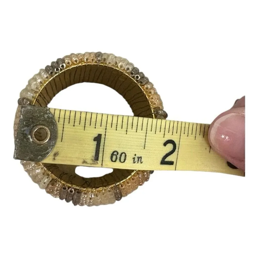 Pier 1 Gold & Silver Beaded Napkin Rings - Set of 6